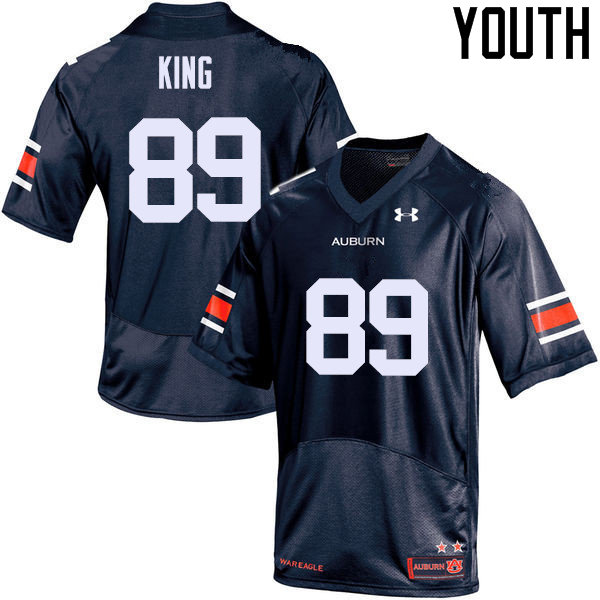 Auburn Tigers Youth Griffin King #89 Navy Under Armour Stitched College NCAA Authentic Football Jersey FTF0274EF